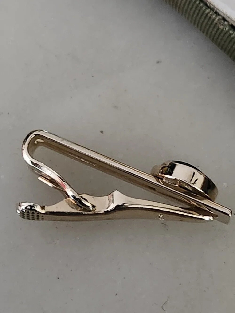 Vtg 60'S SWANK Jade Dynasty Gold-Tone Cufflinks and Tie Bar Set -Genuine Jade